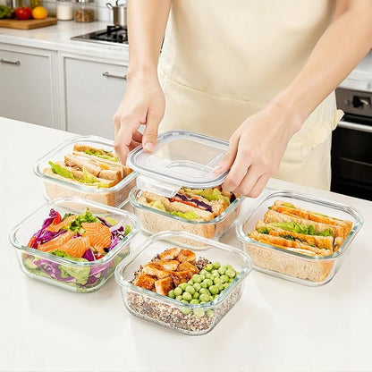 Vtopmart 5Pack 27oz Glass Storage Containers