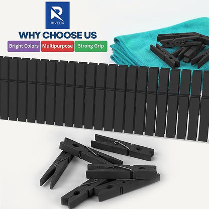 RIVEDA 50pcs Colored Wooden Clothes Pins, Clothespins