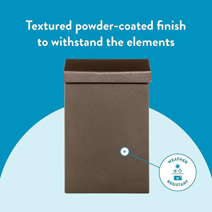 Architectural Mailboxes Modern Heritage Wall Mount Mailbox, Bronze, Small | Galvanized steel build for outside with weather-resistant outdoor construction and a rust-resistant powder-coat finish.