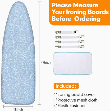 Ironing Board Cover and Pad, 18x49 Extra Wide Thick Iron Padding, Scorch &