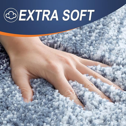 OLANLY Large Bathroom Rugs Mat 40x24, Extra Soft Absorbent Microfiber Bath Rugs, Rubber Backing, Quick Dry, Washable Bath Mats for Bathroom Floor, Tub and Shower, Home Decor Accessories, Airy Blue