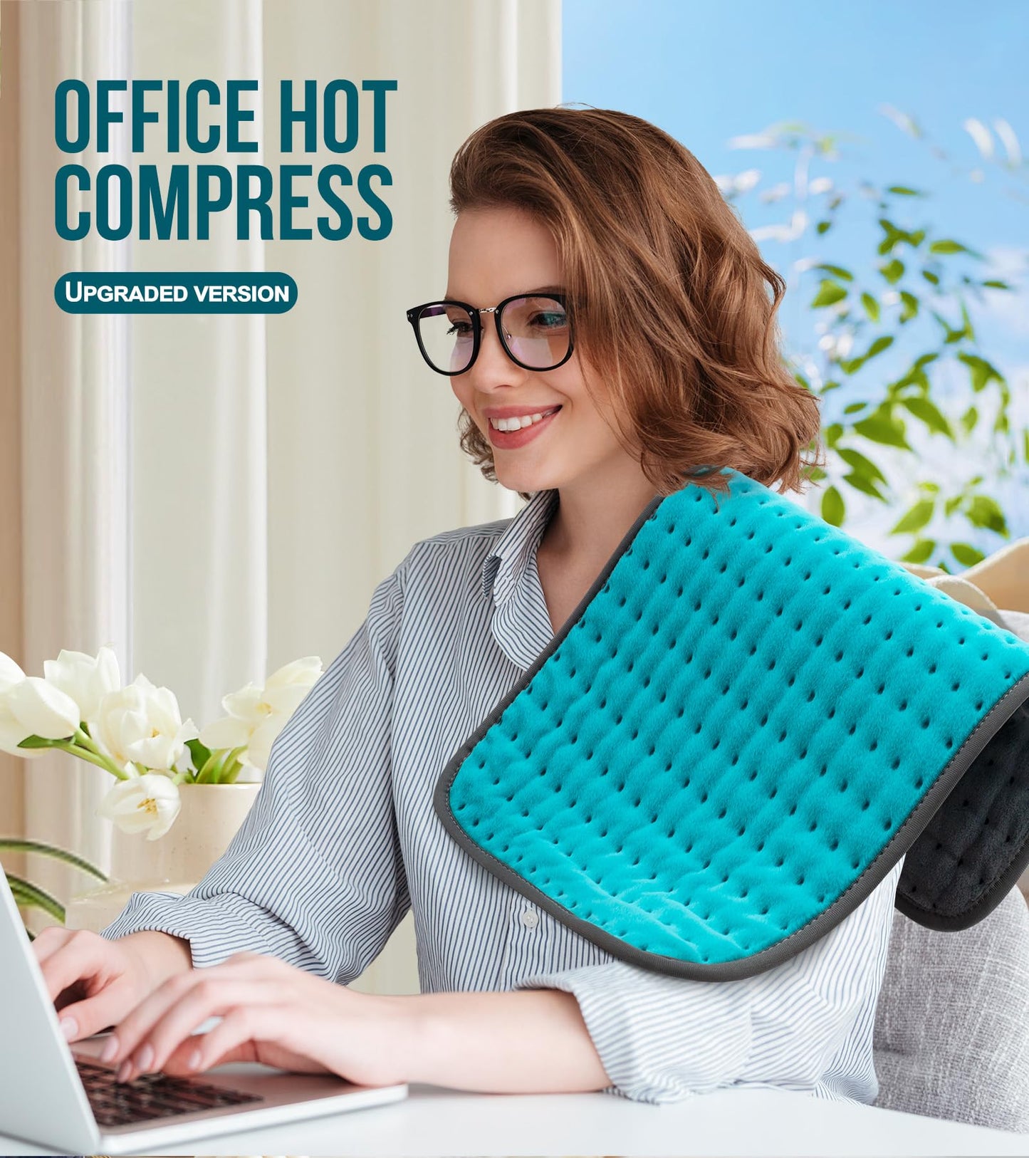 Heating Pad for Back Pain Relief, Gifts for Women, Mom, Men, Dad, Valentines Day, Mothers Day, Christmas, Heat Pads for Cramps, Shoulder, Waist, Abdomen, XL 12"x24" Heat Pad Machine Washable