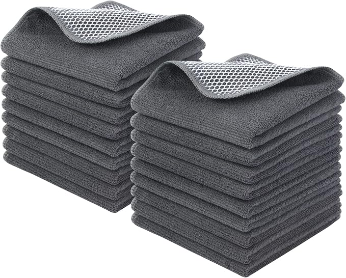 KinHwa Kitchen Washcloths for Dishes Absorbent Microfiber Dish Cloths Quick Dry