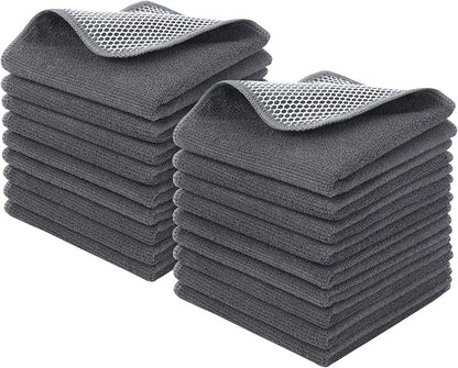 KinHwa Kitchen Washcloths for Dishes Absorbent Microfiber Dish Cloths Quick Dry