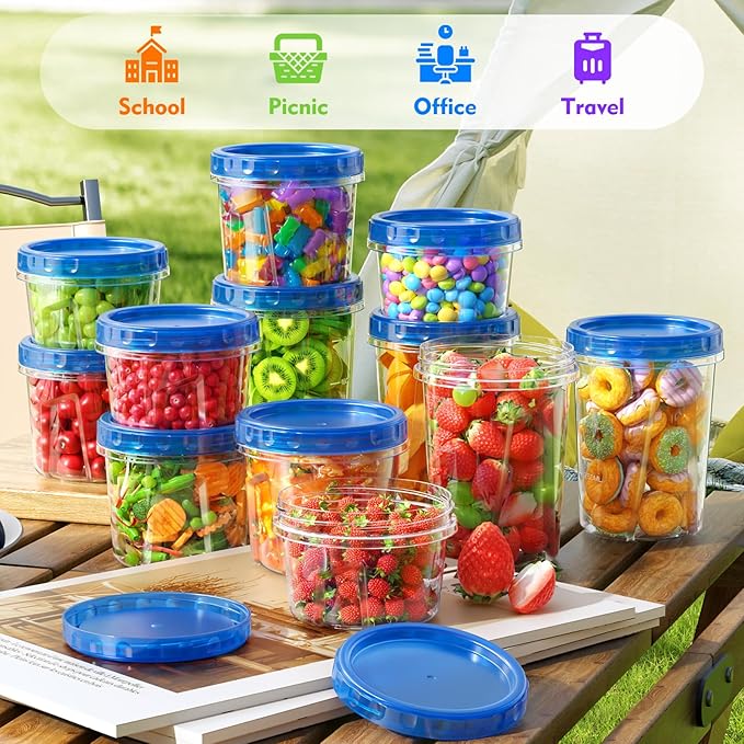 12 Pack- 34/24/17oz Freezer Storage Containers, Plastic Food Storage Containers