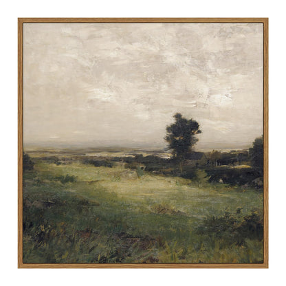 InSimSea Square Framed Canvas Wall Art, Landscape Room Decor Classical Scenery Vast Valley Grassland Oil Paintings Canvas Art Wall Decor, Home Decor for Living Room, Bedroom, Office 12"x12"