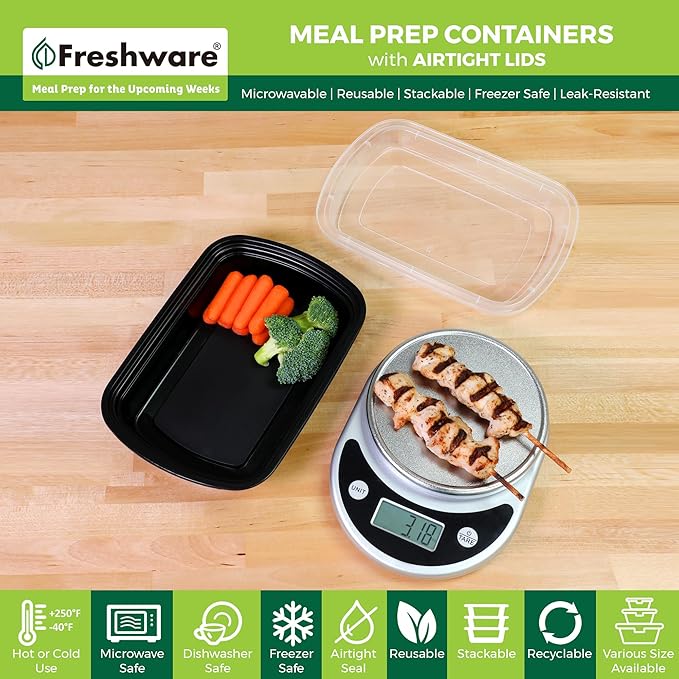 Freshware Meal Prep Containers 1 Compartment Food Containers