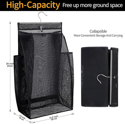 Hanging Collapsible Breathable Mesh Laundry Hamper, Fast Drying Portable Space