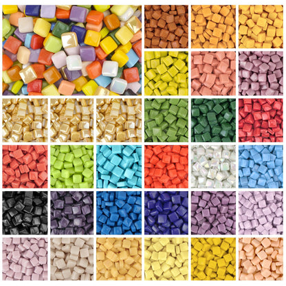 Samjobroad Square Glass Mosaic Tiles for Crafts – 10x10mm Mosaic Pieces, 6mm Thick Fired Glass Tiles, 300g (160 Pieces) for Wall Art,Picture Frames, Mirrors & Home Décor, Sky Blue