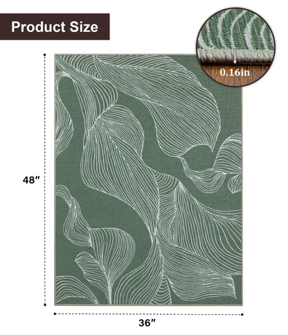 chakme Office Chair Mat for Hardwood Floor, 48"x36" Easy Glide Computer Desk Mat Protector for Rolling Chair Under Desk Rug Nonslip Backing, Machine Wash, (Leaf)