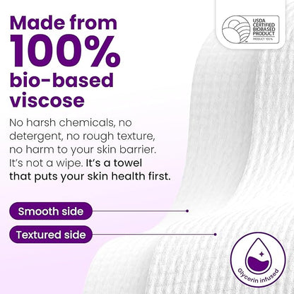 Clean Skin Club Healthy Aging Clean Towels® XL, Travel Pack, Smooths Fine Lines