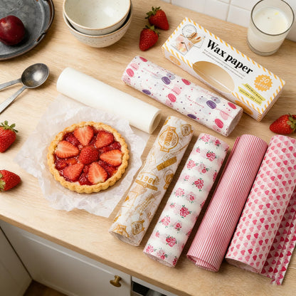 5 Boxes 250 Sheets Wax Paper Sheets Heart & Rose & Line Pattern Greaseproof Basket Liners Sandwich Burger Chips Cookies Food Grade Deli Wrap Paper Baking Parchment 8.5 x 9.8 in