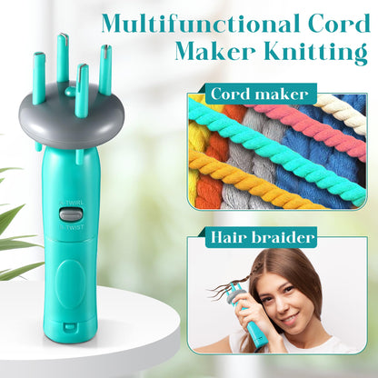 Enhon Cord Maker Portable Fringe Twister, Handheld Cord Maker for Craft Yarn Making Twister for Beginners (Patent Pending) (Green)