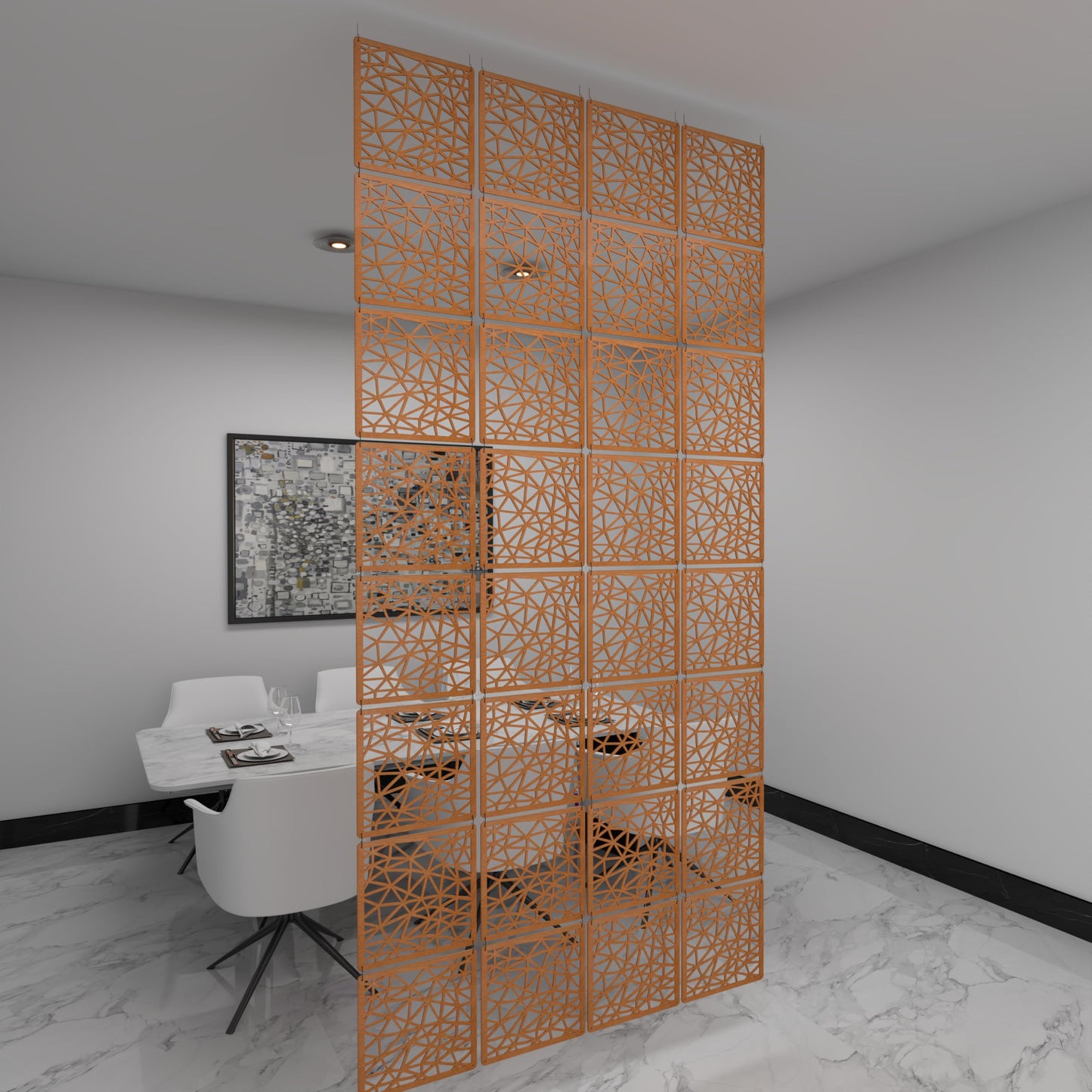 Woodtuct Teak Decorative Room Divider Panels, 12 Pack
