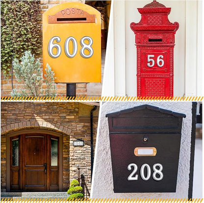 opasyo 30 Pieces Mailbox Numbers for Outside 2 inch 0-9 Self-Adhesive Mail Box Numbers,3D Gold House Numbers for Mailbox, Apartment, House, Trash Bins,Office Hotel Room (All silver, 2inch)