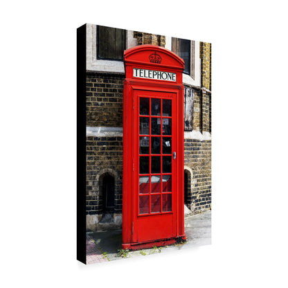 Wrapped Canvas Wall Art - Philippe Hugonnard 'English Phone Booth London' Wall Art for Living Room, Bedroom, or Office Décor - 30x47