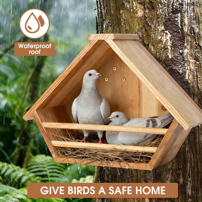 Cedar Mourning Dove Nesting Box, Oltara Wooden Dove Pigeon Bird House for Outdoors
