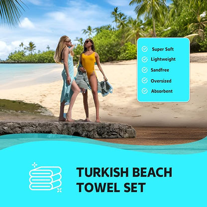 HAVLULAND Turkish Beach Towels, Oversized 40"x72" Turkish Bath Towel, Highly Absorbent Quick Dry Sand Free Beach Towels for Beach Pool Spa Gym Yoga Travel Camping Picnic Blanket - Burgundy
