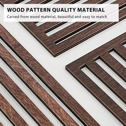VIYYIEA Boho Solid Wood Carved Wall Art Set of 3, Geometric Minimalist Wooden Home Decor Panels, Handcrafted Solid Wood Wall Hanging for Living Room Bedroom Hallway, 16 x 8 Inch Each (Geometry I)