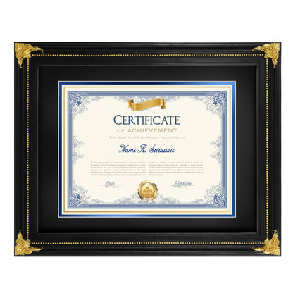 SIMON'S SHOP Diploma Frames 11x14 Matted to 8.5x11 Picture, Black Picture Frames 11 x 14 with Mat for 8.5 by 11 Certificates Documents