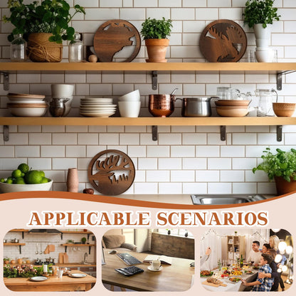 Beeveer 3 Pcs Bear Deer Moose Trivets for Hot Dishes, Wooden Decorative Trivets Cabin Theme Pot Holders Heat Resistant Hot Pad Rustic Lodge Kitchen Home Decorations, 7.9 Inch