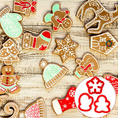 26pcs Christmas Polymer Clay Cutters for Ornaments, Resin Polymer Clay Molds Mini Xmas Holiday Embedded Clay Cutters 26 Design Polymer Clay Tools for Earrings Jewelry Making DIY Craft (Red)