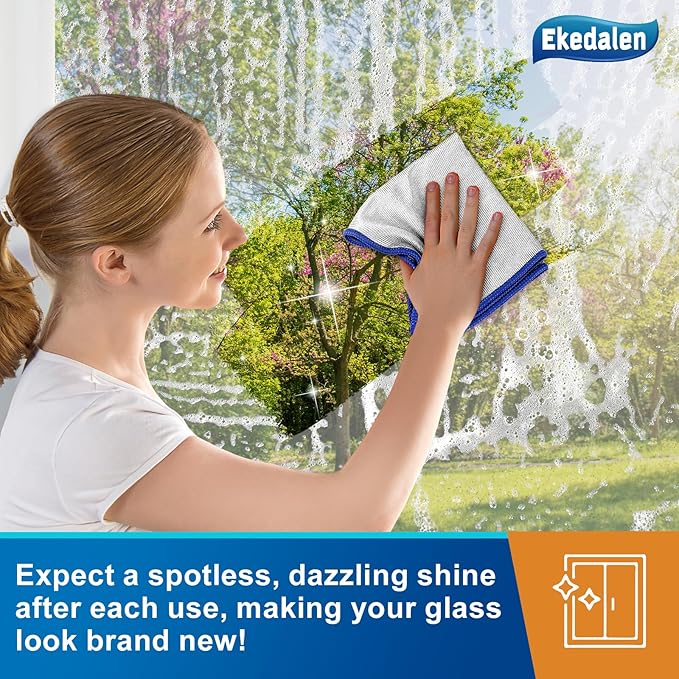 Microfiber Cleaning Cloth Polishing Glass Cleaner Absorbent Kitchen Towel Quick