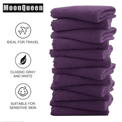 MOONQUEEN Microfiber Facial Cloths Fast Drying Washcloth 12 Pack