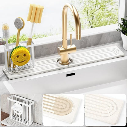 Cisily White Diatomite Faucet Mat