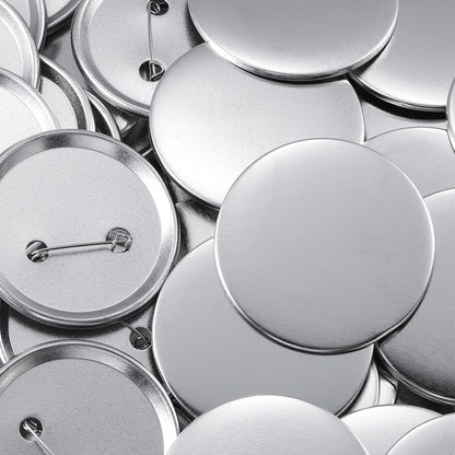 600 Pieces Blank Button Making Supplies Round Badge Parts Metal Pin Button Kit for Badge Make Machine, Including Metal Shells Back Cover and Clear Film(1.46 Inches)