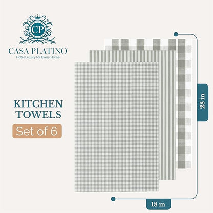 Casa Platino Hand Towels for Kitchen Set of 6 – 100% Cotton 18"x28" Kitchen