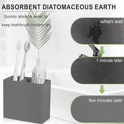 Diatomite Toothbrush Holder 2 Slots Tooth Brush Holder
