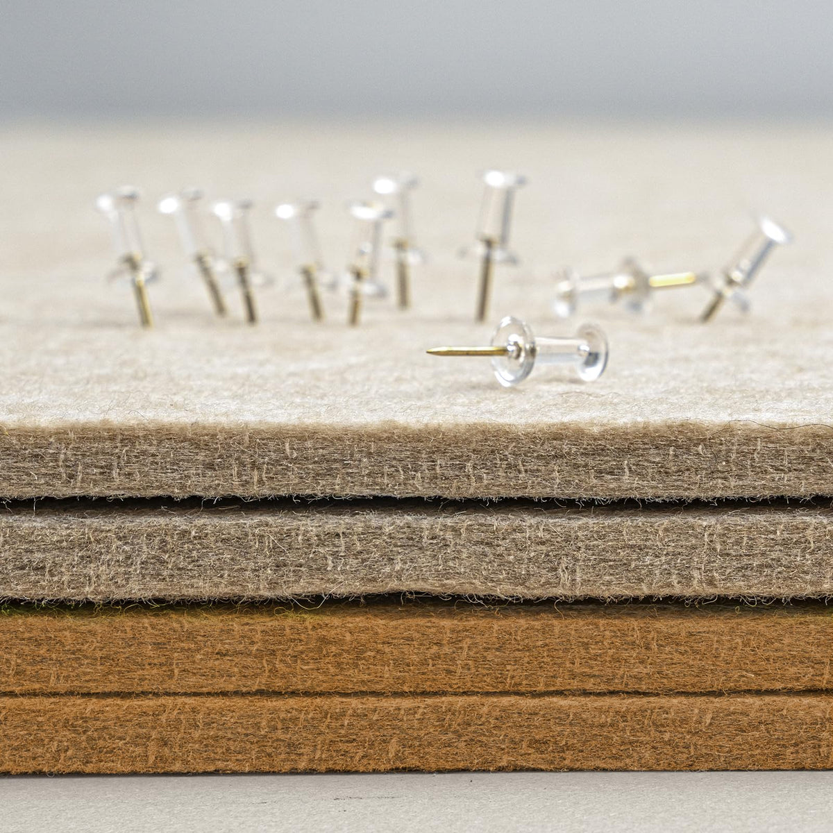 Bulletin Board, 24 x 18 inches Felt Board Decorative Pin Board, Cork Board Alternative for Wall, Foldable Photo Board Self-Adhesive Vision Board Mood Board with 20 Pushpins - Apricot