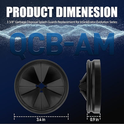 3 3/8" Garbage Disposal Splash Guard Sink Baffle QCB-AM Replacement