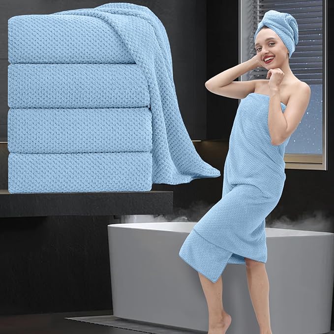 Extra Large Bath Towel Set of 4, Oversized Bath Sheet Super Soft Highly