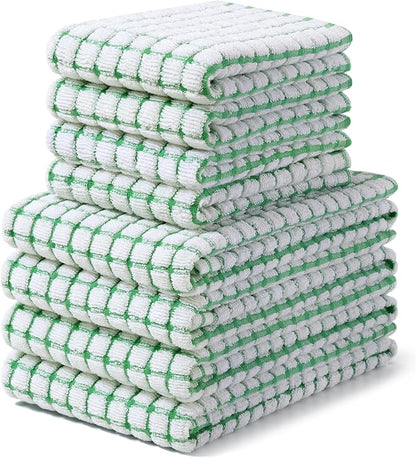 Homaxy Kitchen Towels and Dishcloths Set, 16 x 25 and 12 x 12 Inches, Super