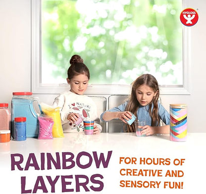 Hygloss Colored Sand for Crafts - 12 Assorted Colors Bags - 1 lb Vibrant Colorful Fine Sensory Play Sand Art Kits for Kids - Classroom Activities for Children 3 4 5 6 7 8 9 10 11 12 - Safe for Ages 3+
