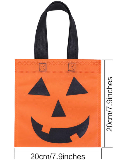 Boao 24 Pieces Halloween Lantern Pumpkin Tote Bags Non Woven Candy Bags for Halloween Party(7.9 x 7.9 Inch)