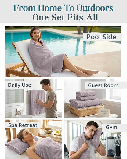 CASA PLATINO 100% Cotton Bath Towel Set 8 Pcs