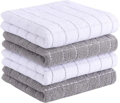 Homaxy 100% Cotton Terry Kitchen Towels, Checkered Designed, Soft and Super