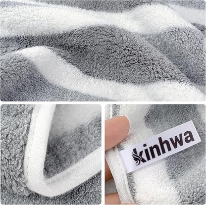 KinHwa Microfiber Hand Towels for Bathroom Soft and Absorbent Face Towels Grey