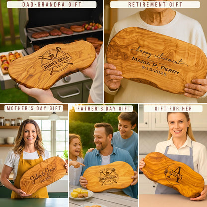 Personalized Olive Wood Cutting Board - Custom Charcuterie Boards, Housewarming, New Home, Birthday Gift for Women, Her, Men, Him, Wedding, Bridal Shower, Engagement, Anniversary, Mother’s Day Gifts