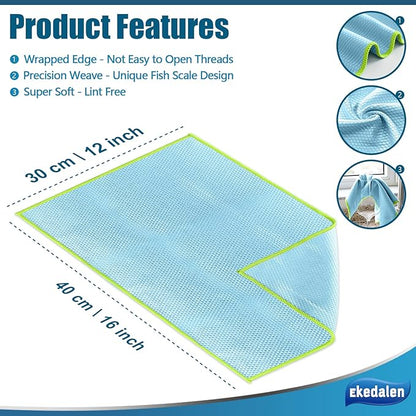 Microfiber Cleaning Cloth Lint Free Glass Cleaner Window Polishing Streak Free