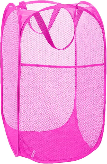 Pop Up Laundry Hamper, Portable Mesh Laundry Basket, Collapsible Clothes