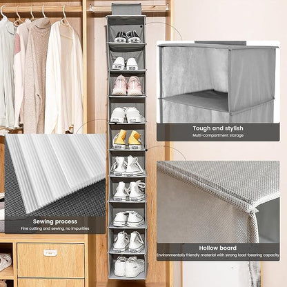 HomeBeyond 10-Shelf Hanging Closet Organizer, and Accessories, Space-Saving
