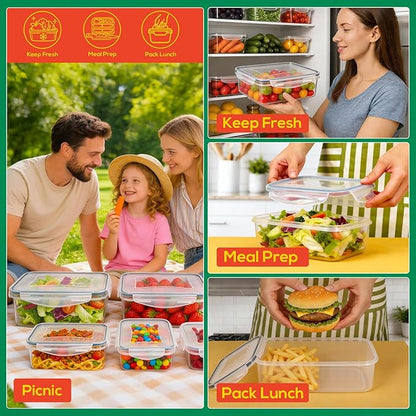 6 Pack Large Food Storage Containers