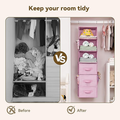 GRANNY SAYS Hanging Closet Organizer 6-Shelf, Separable to 2 Pack 3-Shelf