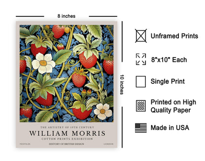Poster Master Owl Print - William Morris Poster - Flower & Animal Illustration - Botanical Exhibition Wall Design - Floral Bird Artwork - Aesthetic Office or Bedroom Decor - 8x10 UNFRAMED Wall Art