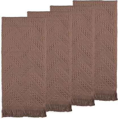 Boho Bathroom Decor Hand Towel 4 Pack 100% Turkish Cotton 14 x 30 Inch Boho
