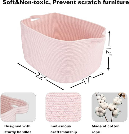 Large Rectangle Blankets Baskets 22"x17"x12" Toy Basket